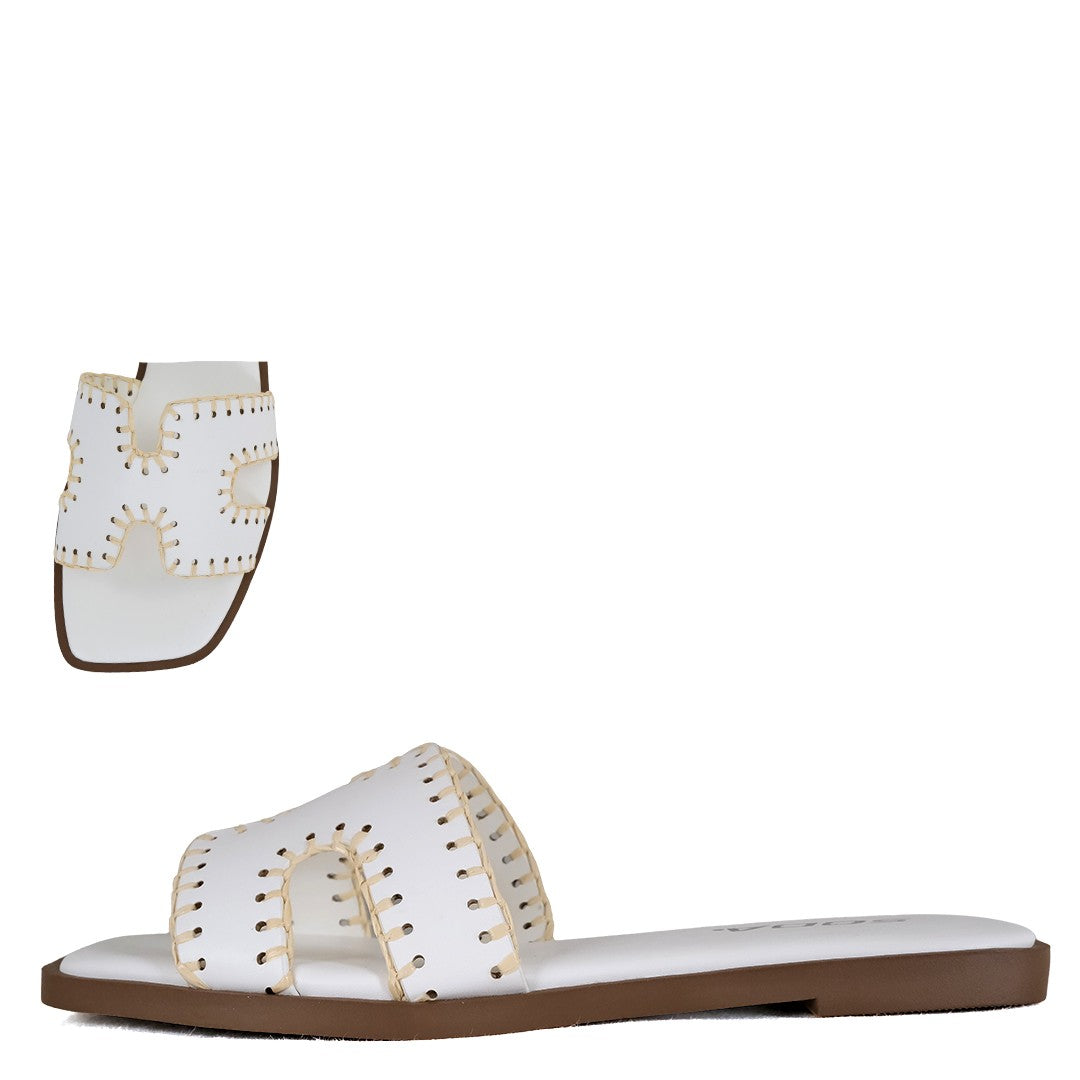 Women's Open Toe Stitched Edge Sandal - FINITYS
