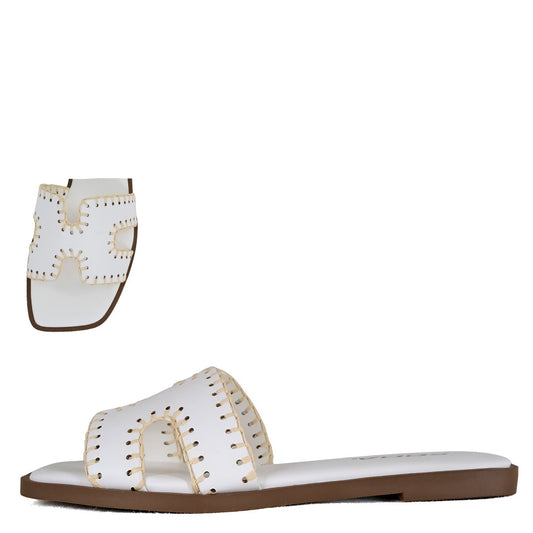 Women's Open Toe Stitched Edge Sandal - FINITYS