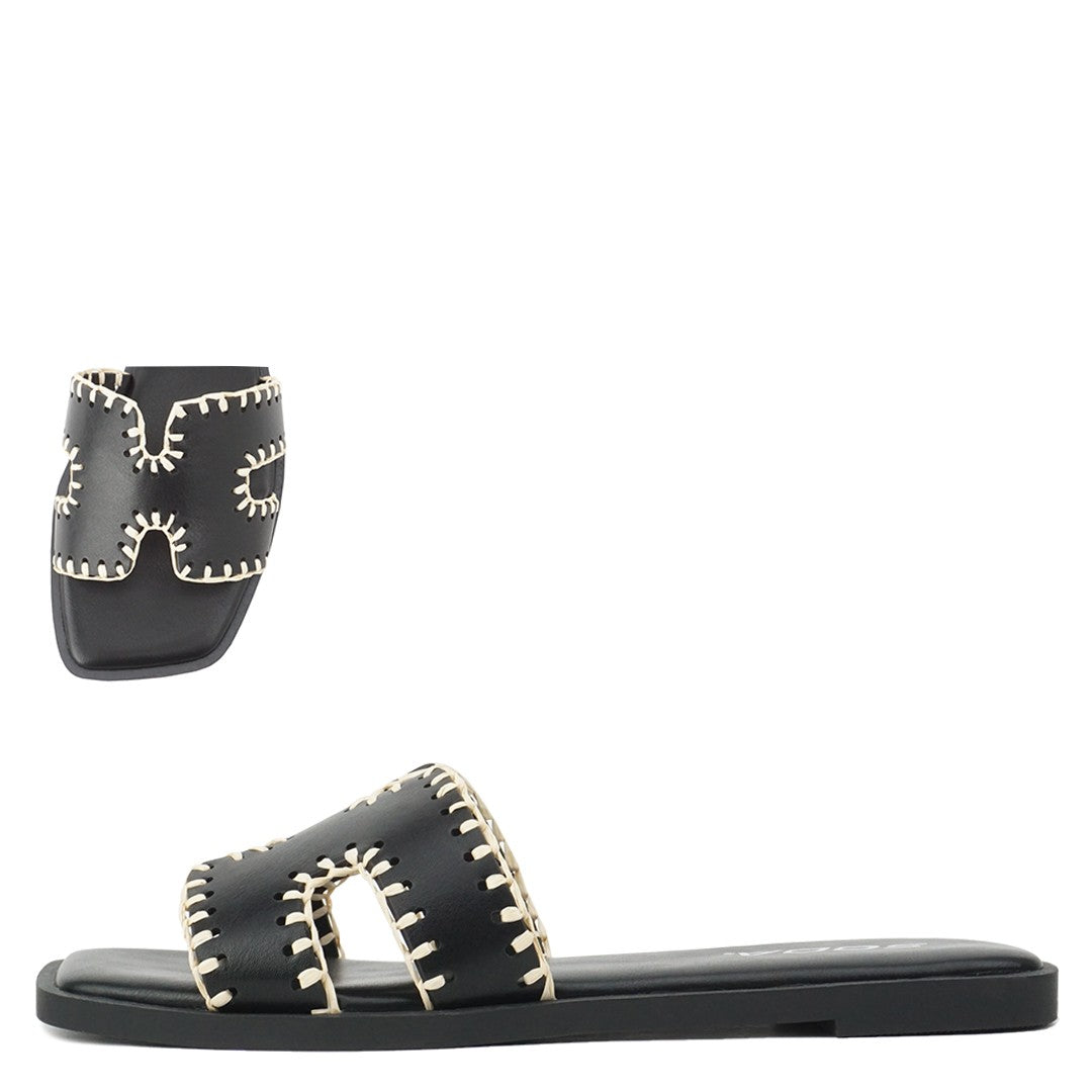 Women's Open Toe Stitched Edge Sandal - FINITYS