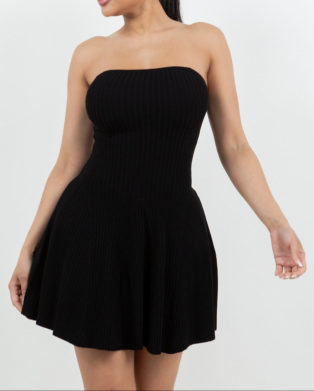 Women's Fit And Flare Tube Mini Dress - HER23364
