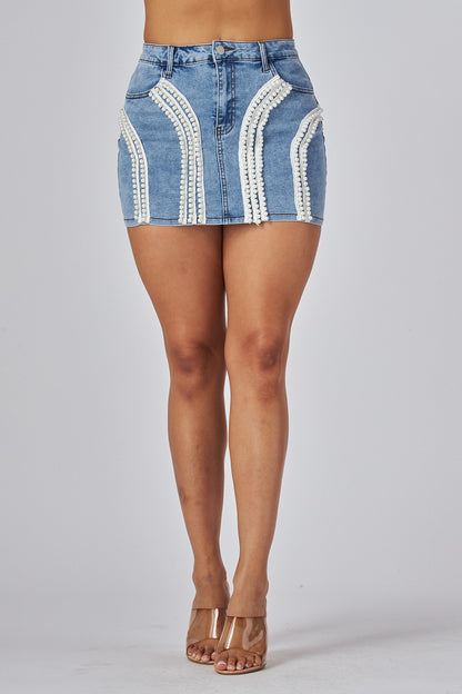 Women's Starstruck Pearl Mini Skirt - HOTHDS33145ME