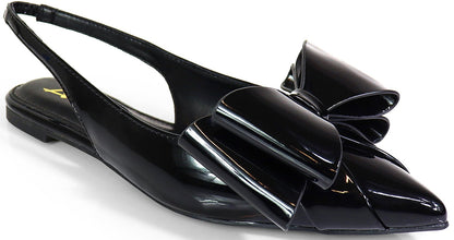 Women's Bowtie Pointy Toe Slingback Flats-IVY82