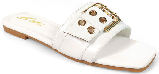 Women's Buckled Toe Band Square Toe Slippers -KYRA2