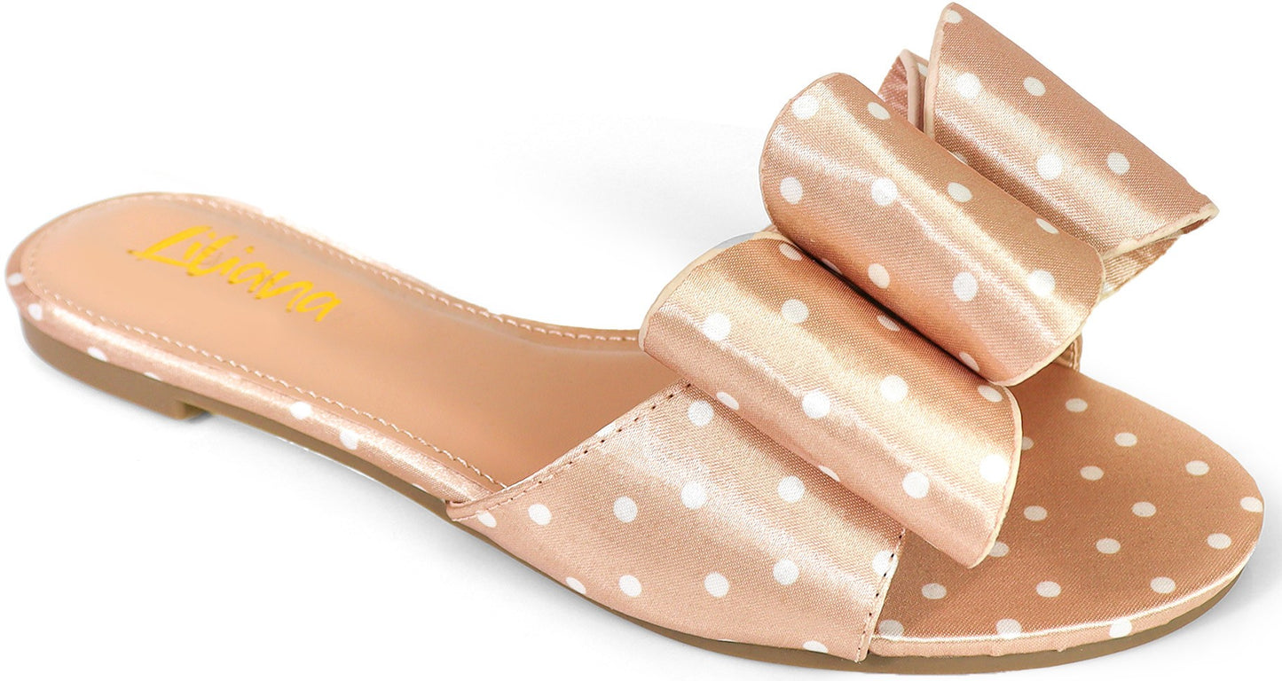 Women's Bowtie Toe Band Slip On Sandal- TIZZY5B