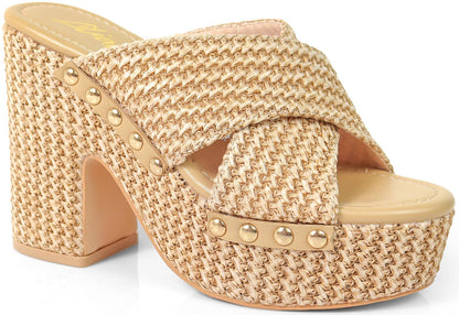 Women's Crisscross Band Chunky Heel - DANDY2