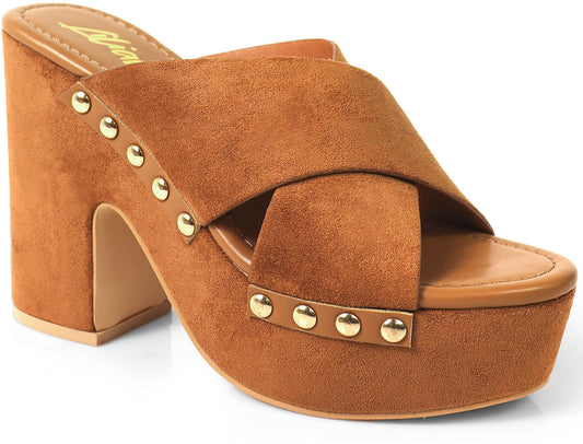 Women's Crisscross Band Chunky Heel - DANDY2