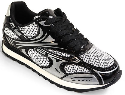 Women's  Lace Up Mesh Flat Fashion Sneakers - STELLA4