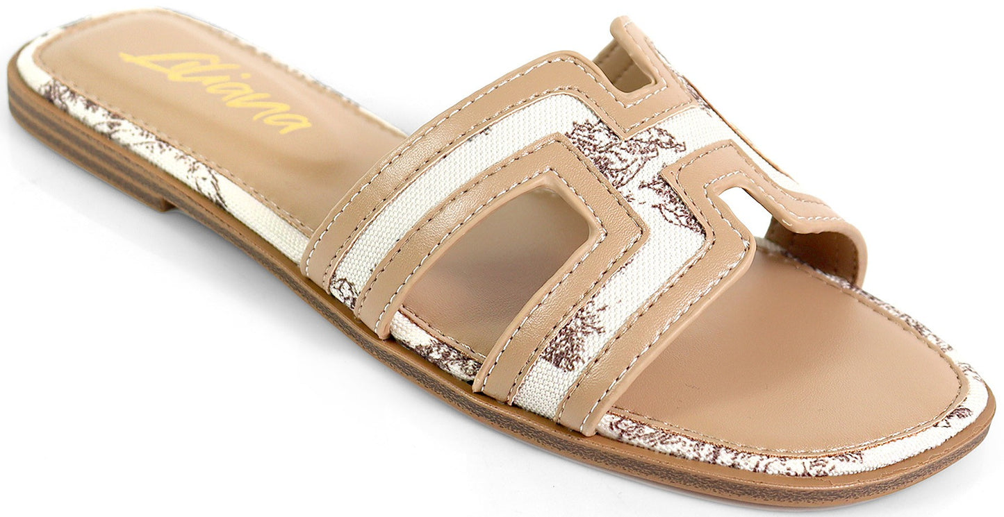 Women's H Toe Band Square Toe Flat Sandal- KIARA1