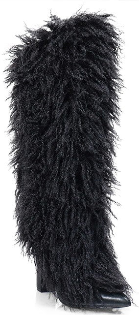 Women's Furry Fur Chunky Fashion Booties -FANCY1