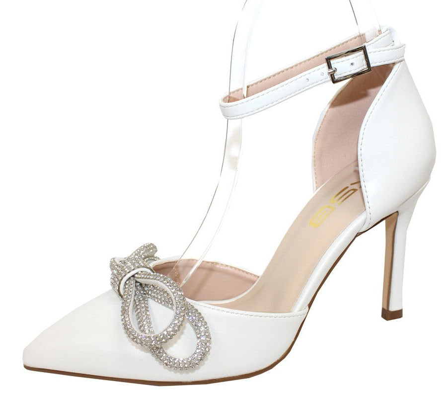 Women's Rhinestone Bow With Pointed Heel - BELEN1