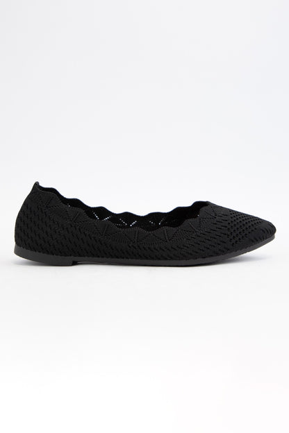 Women's Scallop Edge Crochet Knitted Flat- KOSTAS