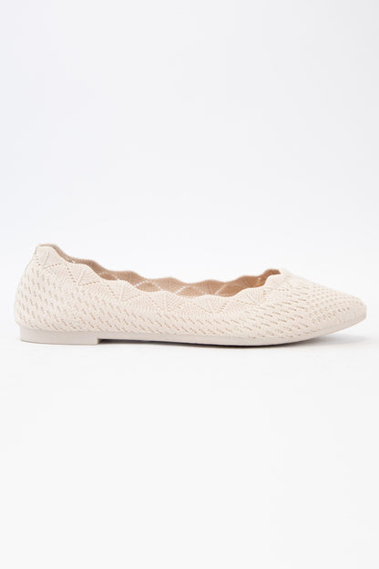 Women's Scallop Edge Crochet Knitted Flat- KOSTAS