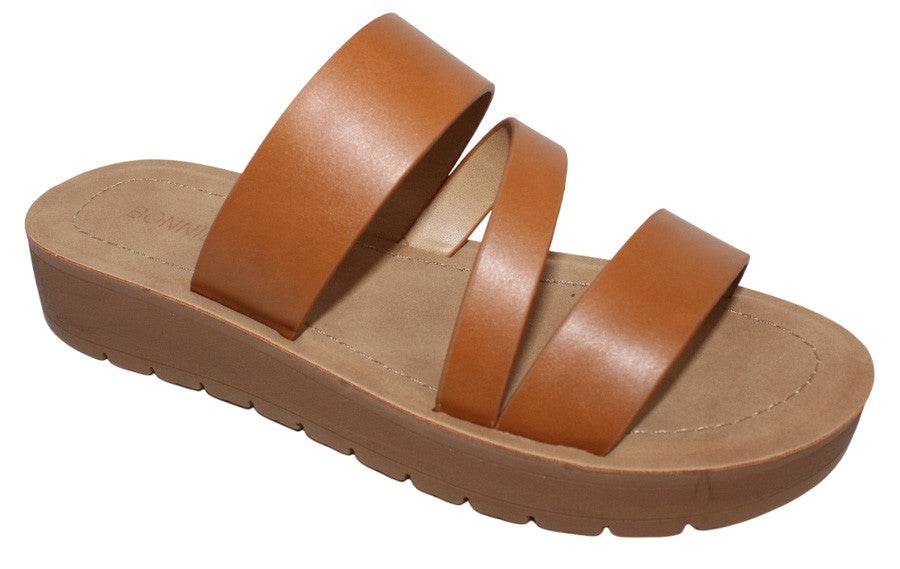 Women's Triple Strap Lug Sole Flat Sandal - MARLEE6