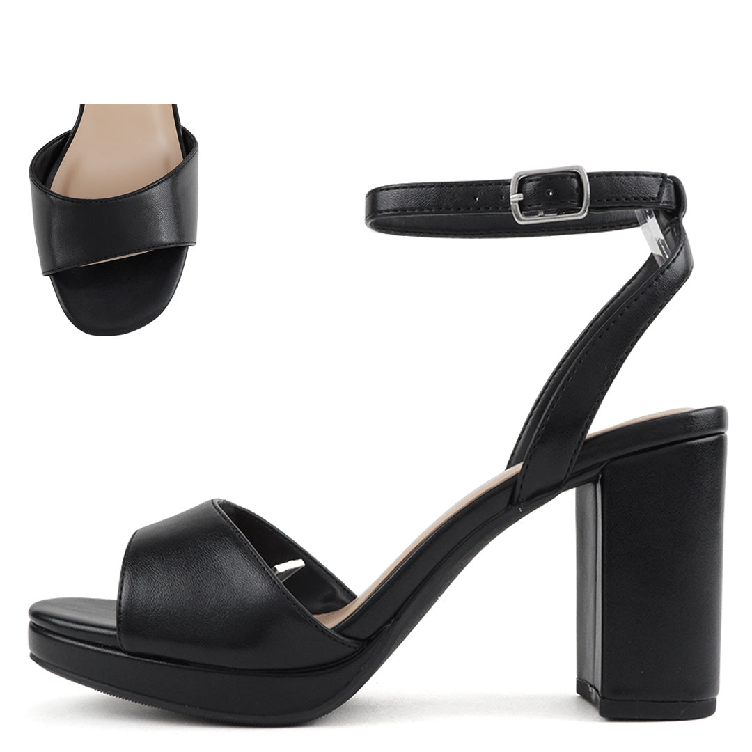 Women's Open Toe Heel with Strap - HARBORS