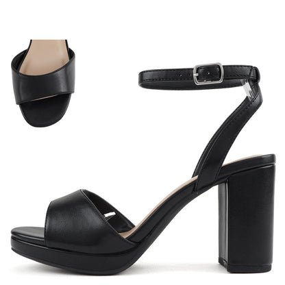 Women's Open Toe Heel with Strap - HARBORS