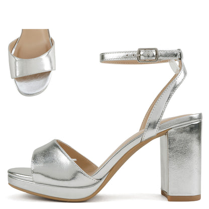 Women's Open Toe Heel with Strap - HARBORS