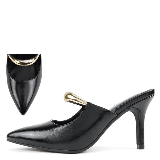 Women's Closed Toe Heel with Metal trim- SHELMAS