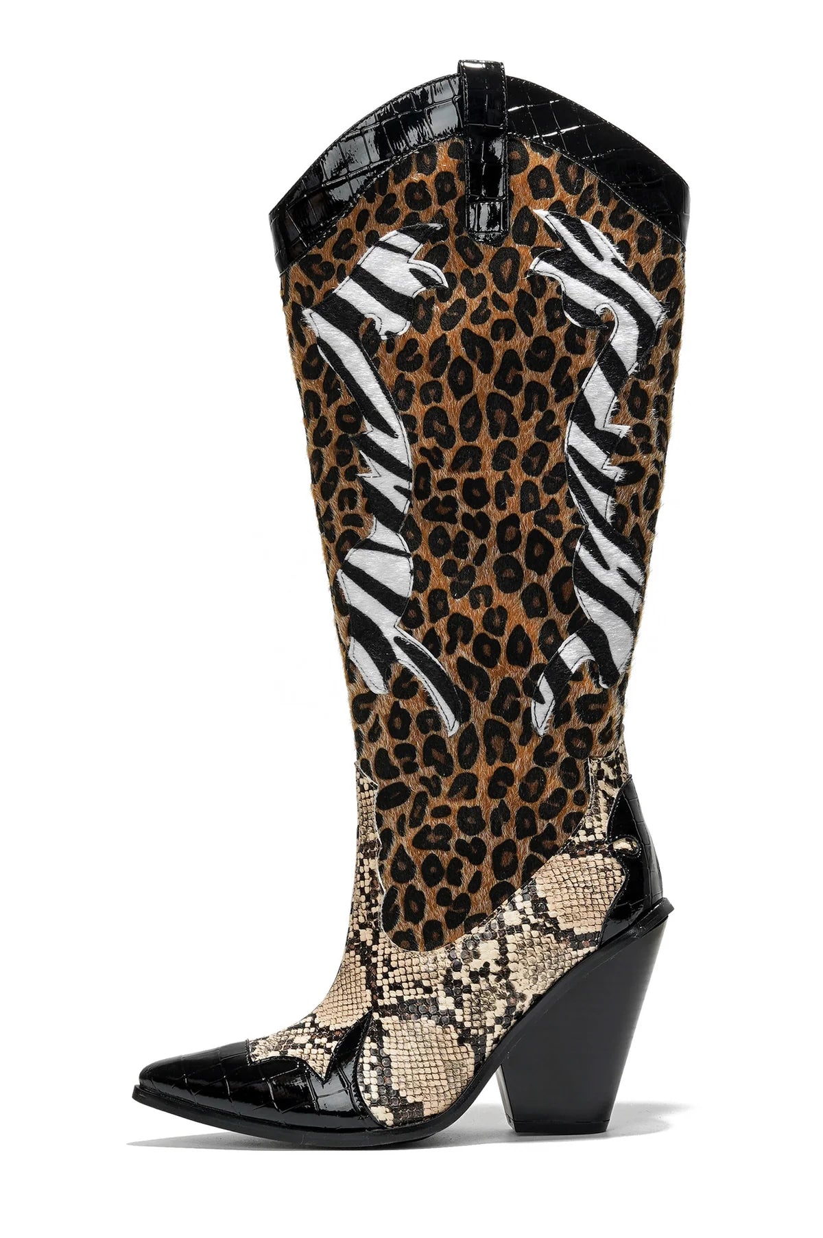 Women's Animal Print Cowboy Boots-  KARINE